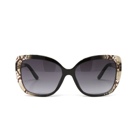 Guess Fashion Sunglasses Women\'s Frame Black Snake Grey Gradient Lens 57mm NEW!